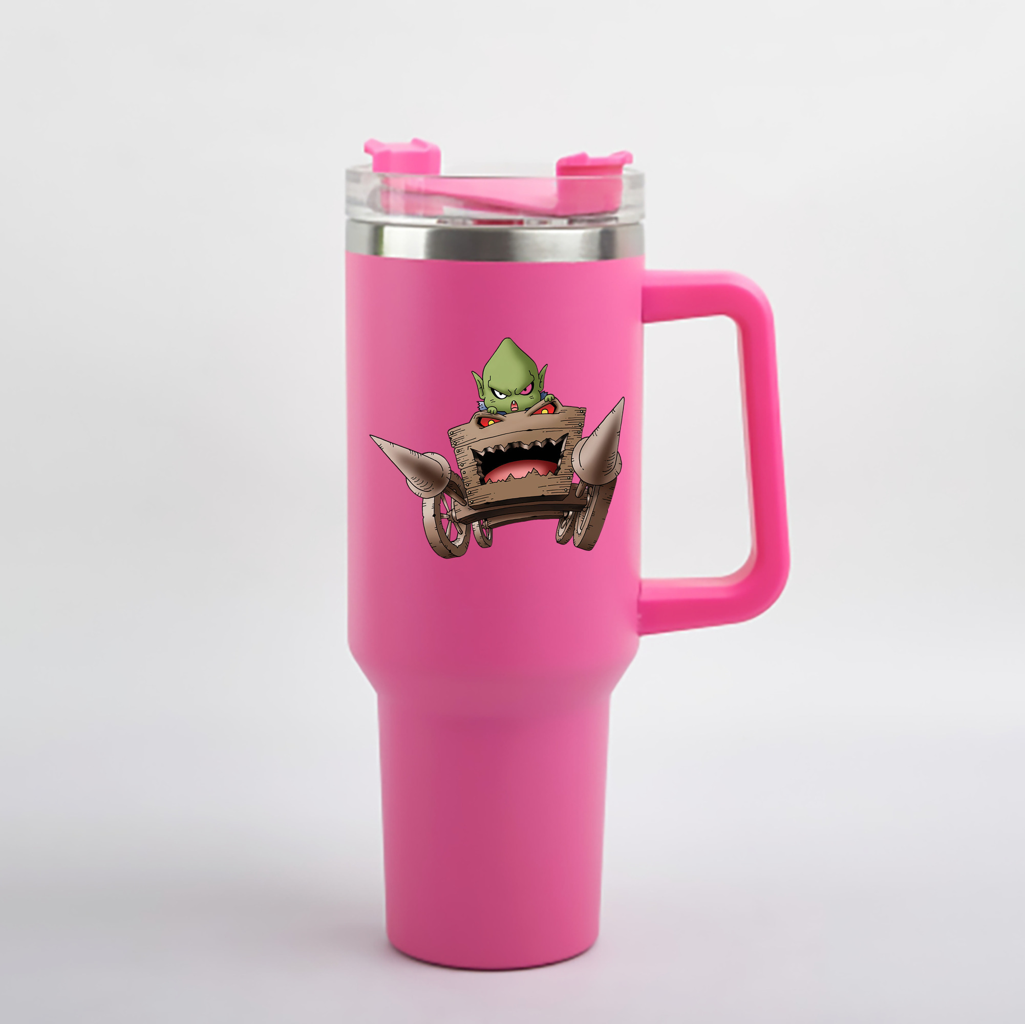 （画像用） ドラゴンクエスト Doragon Kuesuto Dragon Quest 1200mL車用タンブラー - クリスタルステッカー（プラスチックストロー付き）